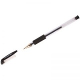 Ручка гелевая 0,5мм резин/манж прозр/корпус метал/наконечник OfficeSpace черн (36) 